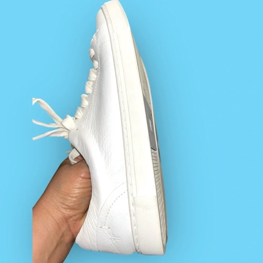 Frye Women's Tumbled Leather Ivy Low Lace Sneakers White Size 9 M